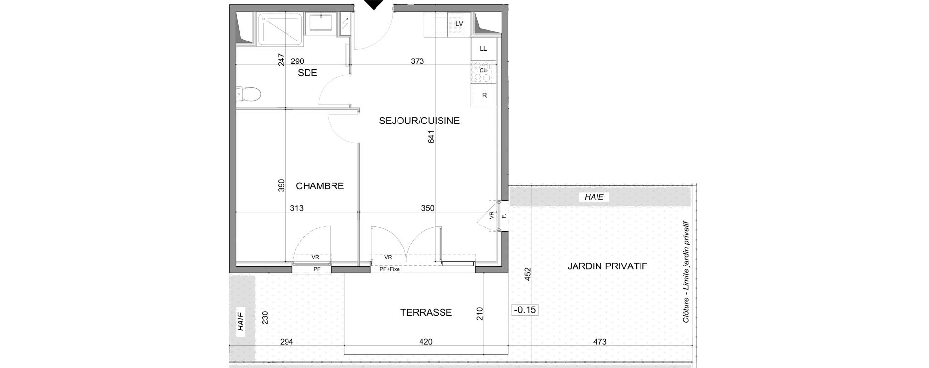 Appartement T2 de 41,24 m2 au Muy Centre