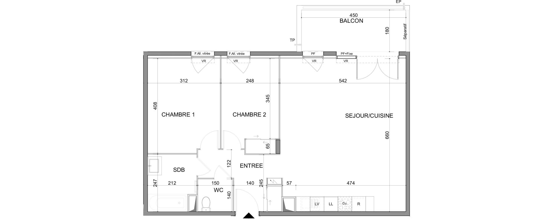 Appartement T3 de 71,43 m2 au Muy Centre