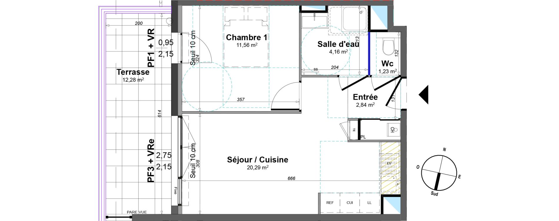 Appartement T2 de 40,08 m2 &agrave; Lorgues Centre