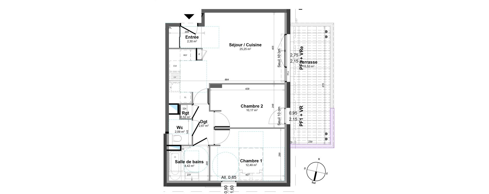 Appartement T3 de 59,91 m2 &agrave; Lorgues Centre