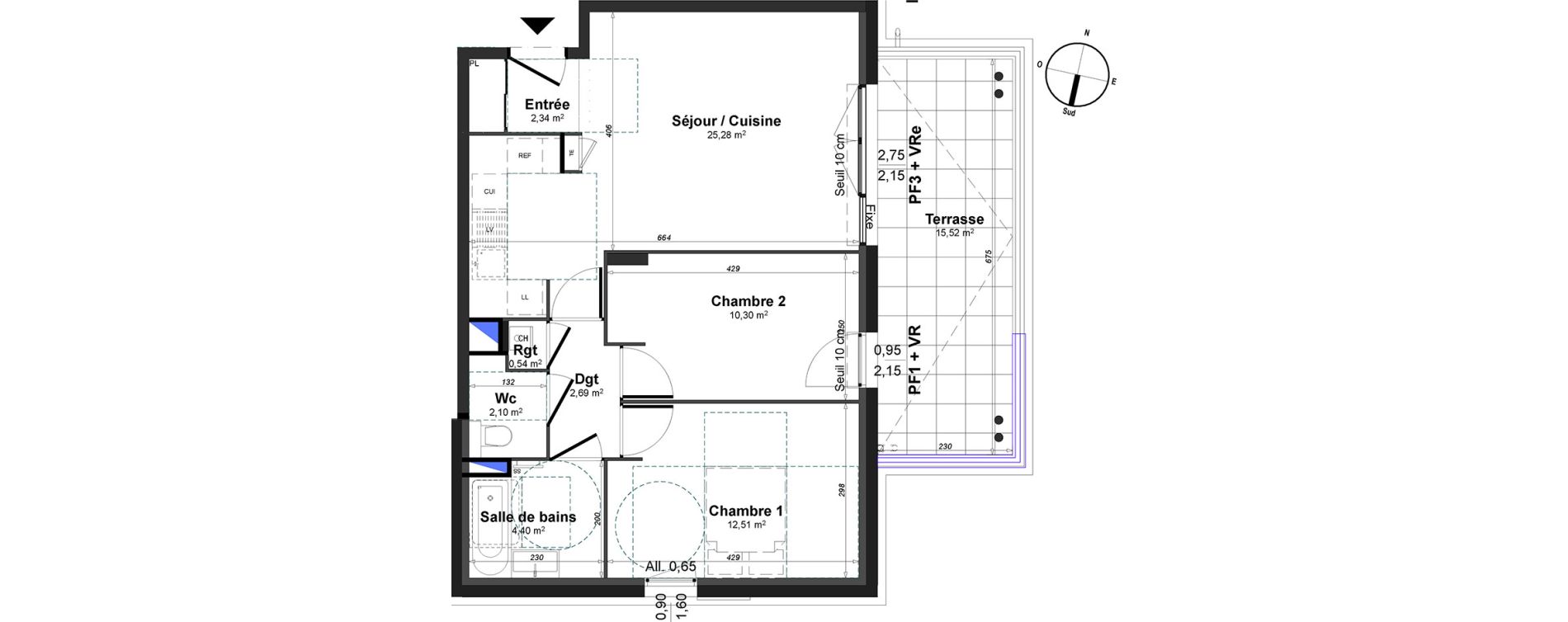 Appartement T3 de 60,16 m2 &agrave; Lorgues Centre