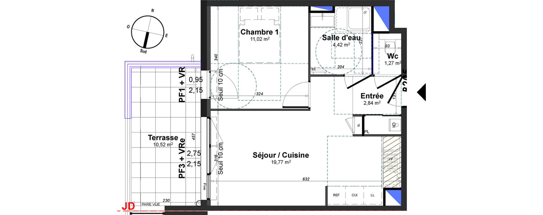 Appartement T2 de 39,32 m2 &agrave; Lorgues Centre