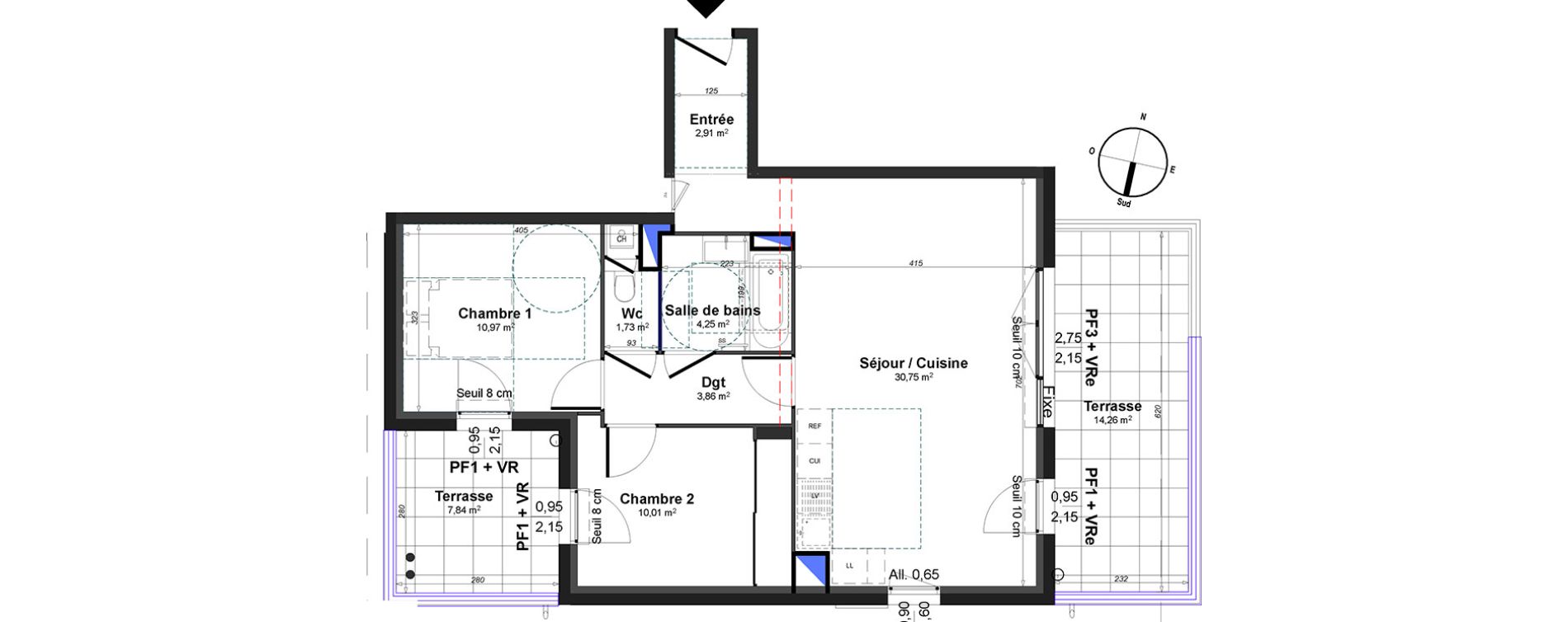 Appartement T3 de 64,48 m2 &agrave; Lorgues Centre
