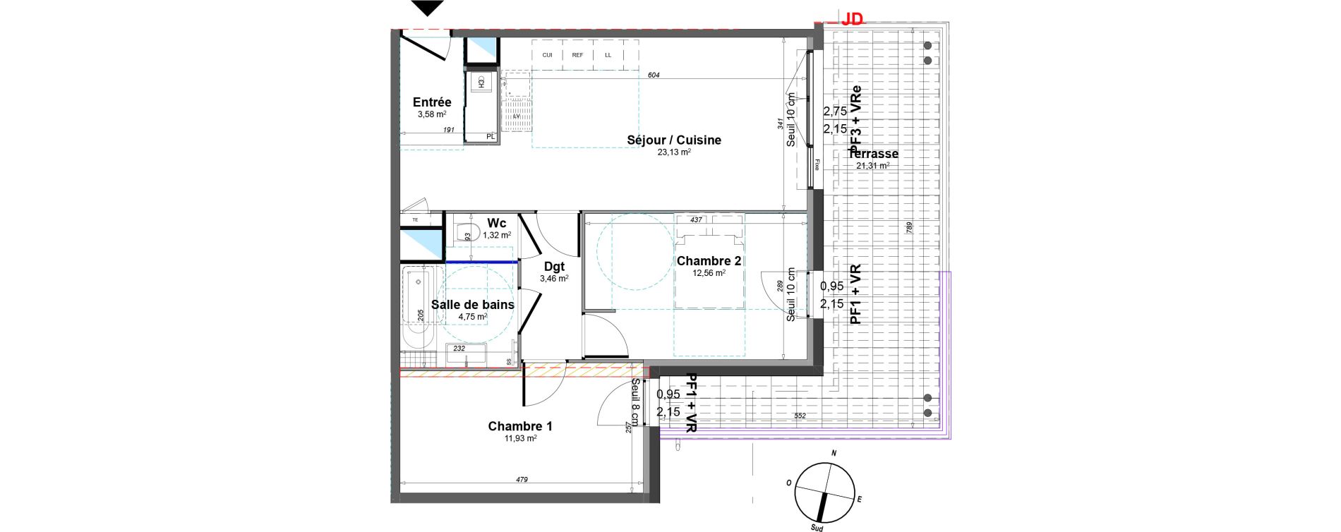 Appartement T3 de 60,73 m2 &agrave; Lorgues Centre