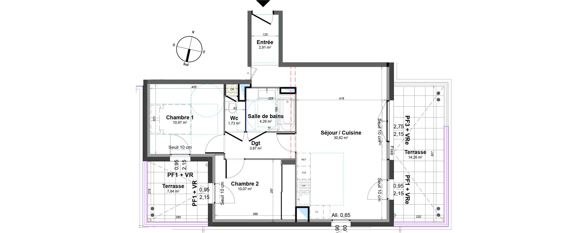 Appartement T3 de 64,66 m2 &agrave; Lorgues Centre