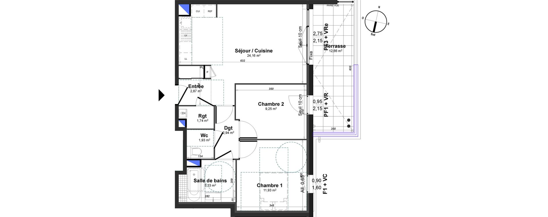 Appartement T3 de 60,15 m2 &agrave; Lorgues Centre