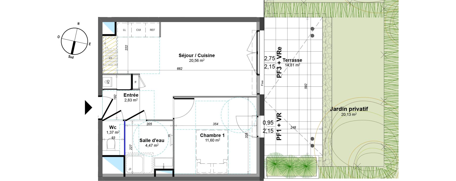 Appartement T2 de 40,83 m2 &agrave; Lorgues Centre