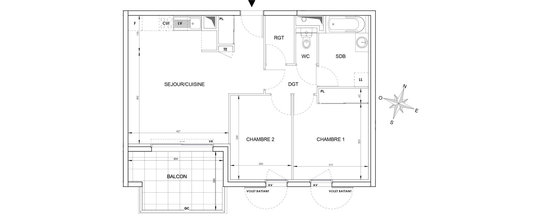 Appartement T3 de 61,40 m2 &agrave; Ollioules Centre