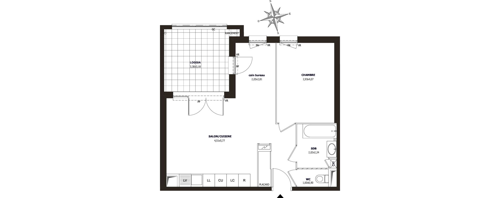 Appartement T2 de 50,95 m2 &agrave; Ollioules Centre