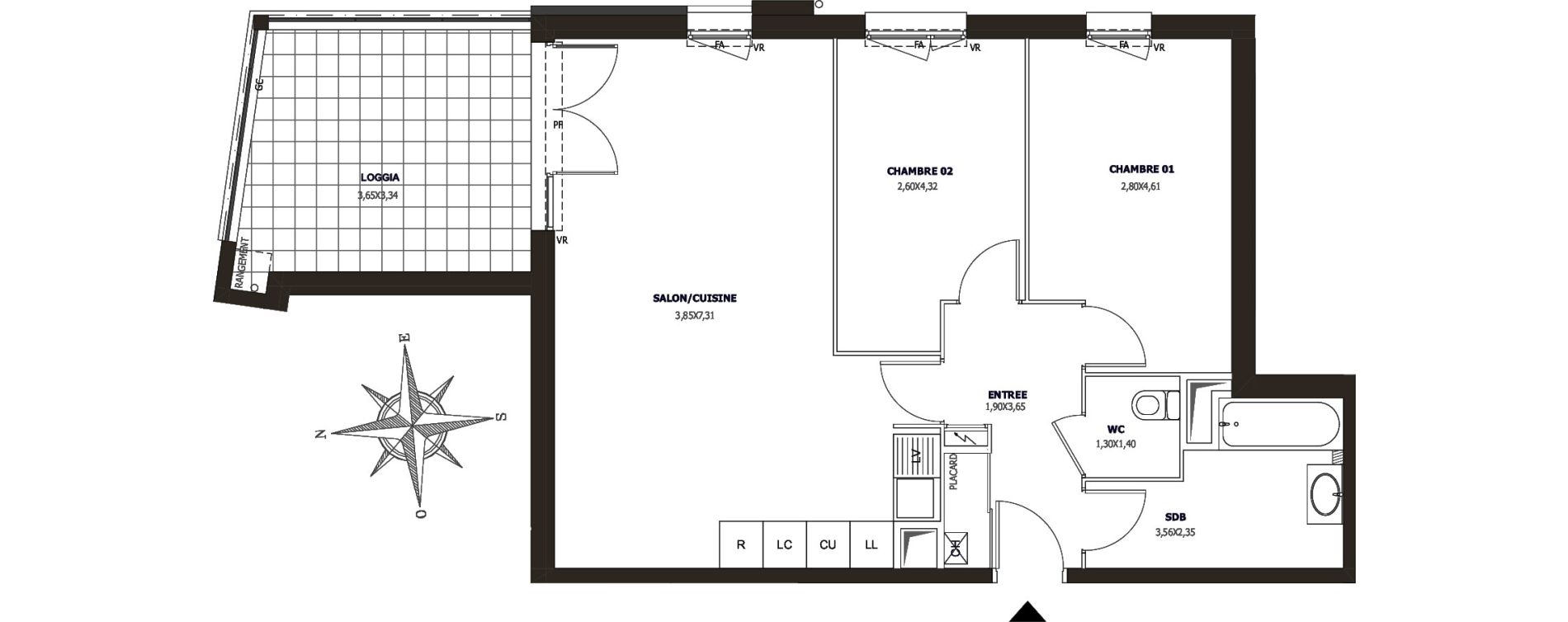 Appartement T3 de 70,09 m2 &agrave; Ollioules Centre