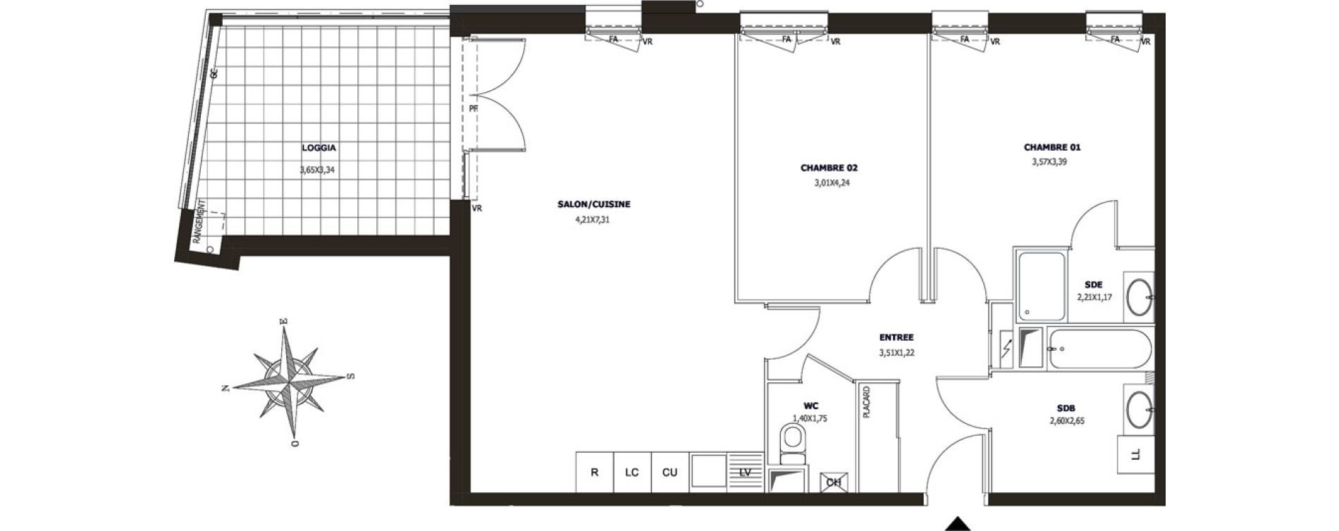 Appartement T3 de 77,14 m2 &agrave; Ollioules Centre
