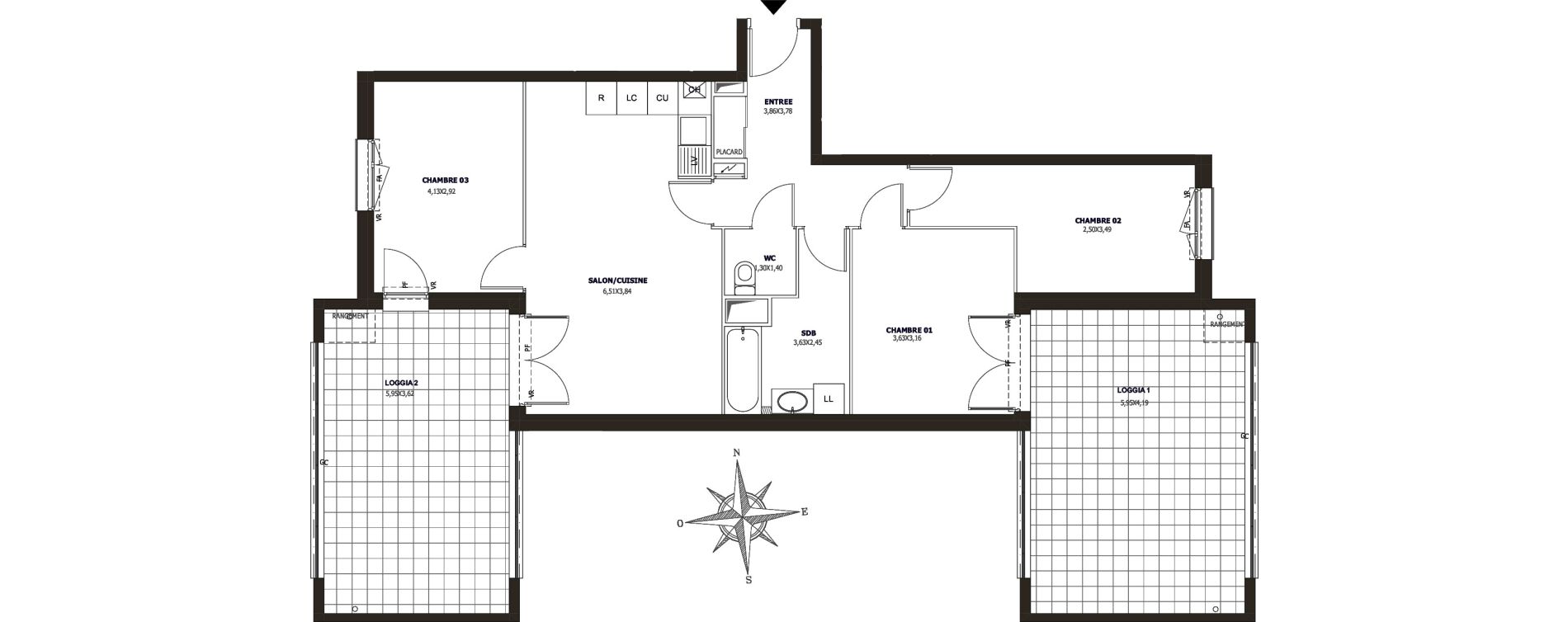 Appartement T4 de 75,83 m2 &agrave; Ollioules Centre