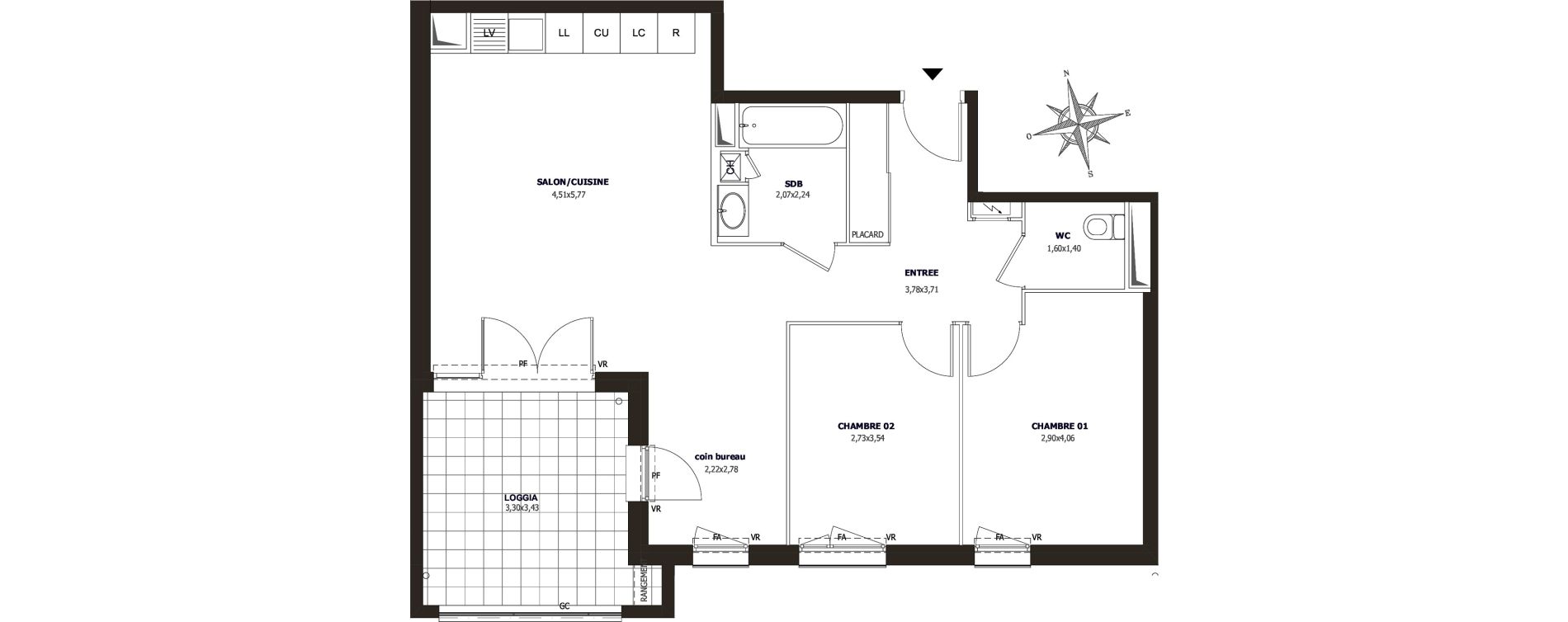 Appartement T3 de 70,97 m2 &agrave; Ollioules Centre