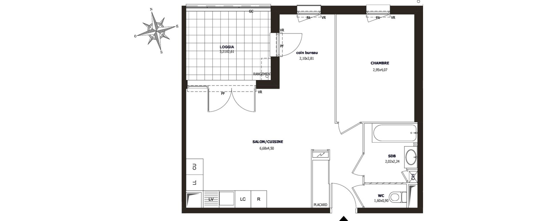 Appartement T2 de 51,75 m2 &agrave; Ollioules Centre