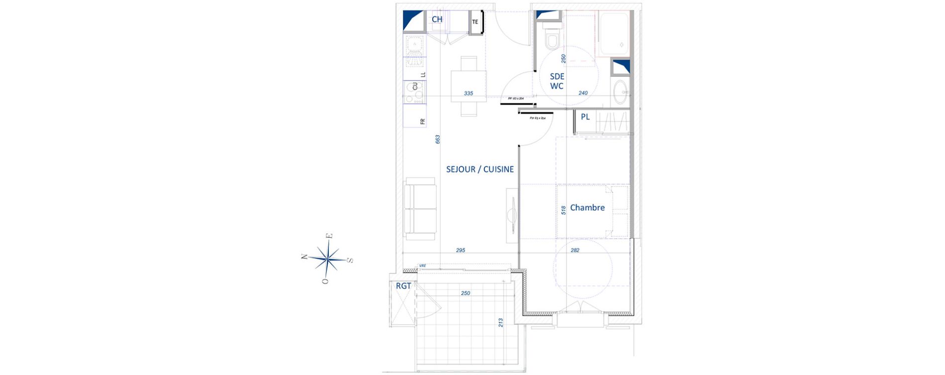 Appartement T2 de 40,00 m2 à Ollioules Centre