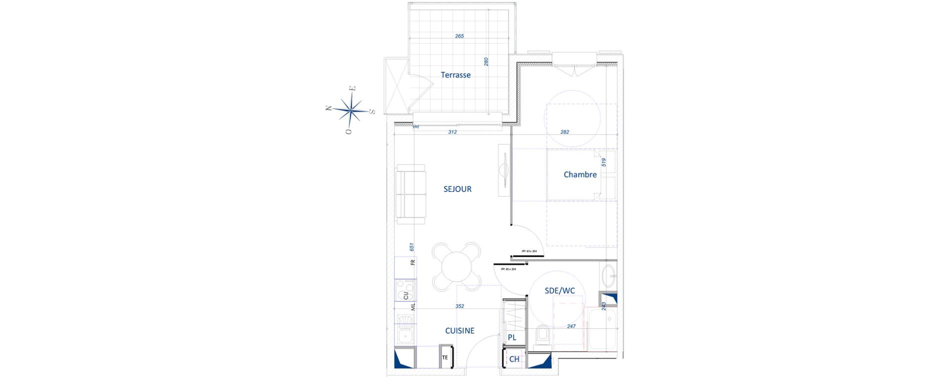 Appartement T2 de 40,70 m2 &agrave; Ollioules Centre