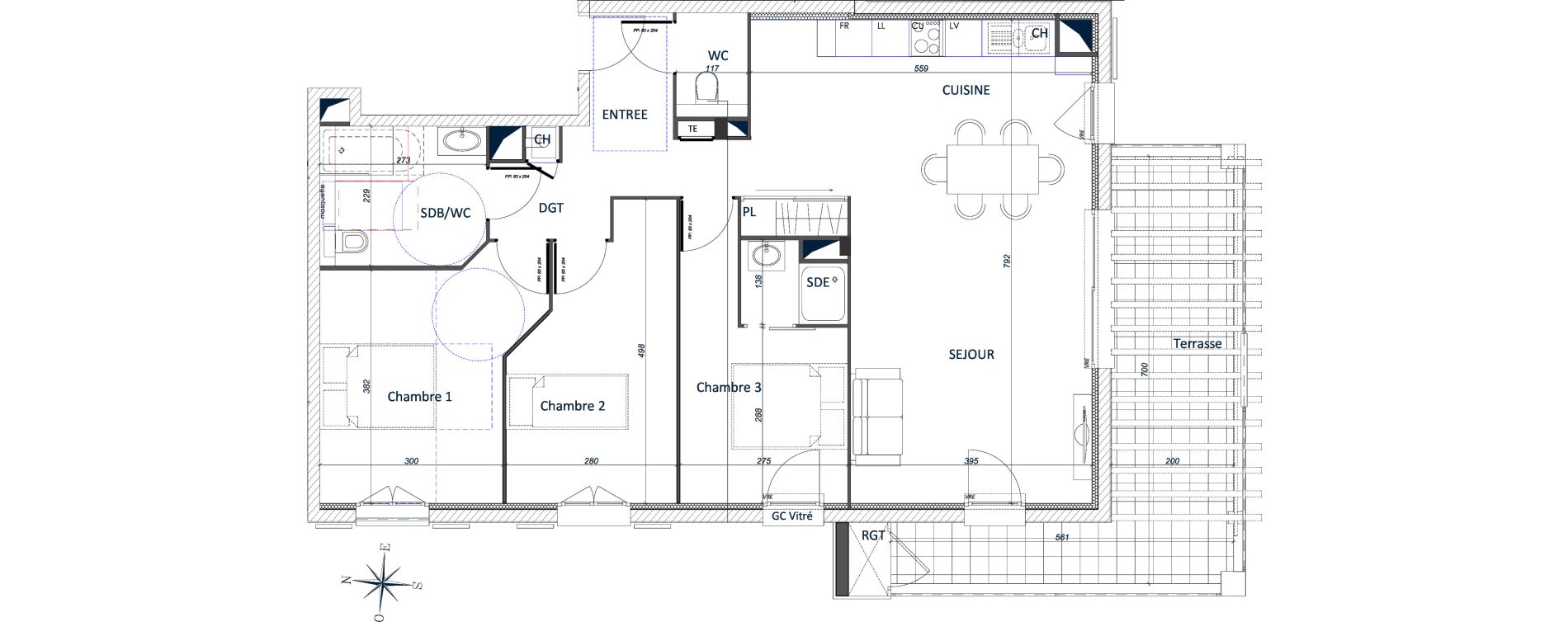 Appartement T4 de 89,75 m2 &agrave; Ollioules Centre