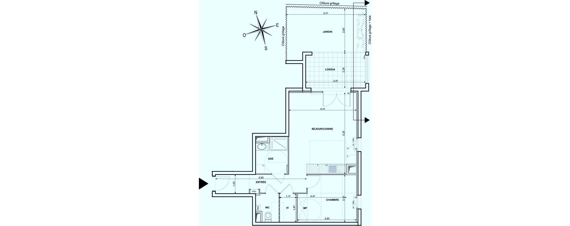 Appartement T2 de 50,67 m2 &agrave; Ollioules Centre