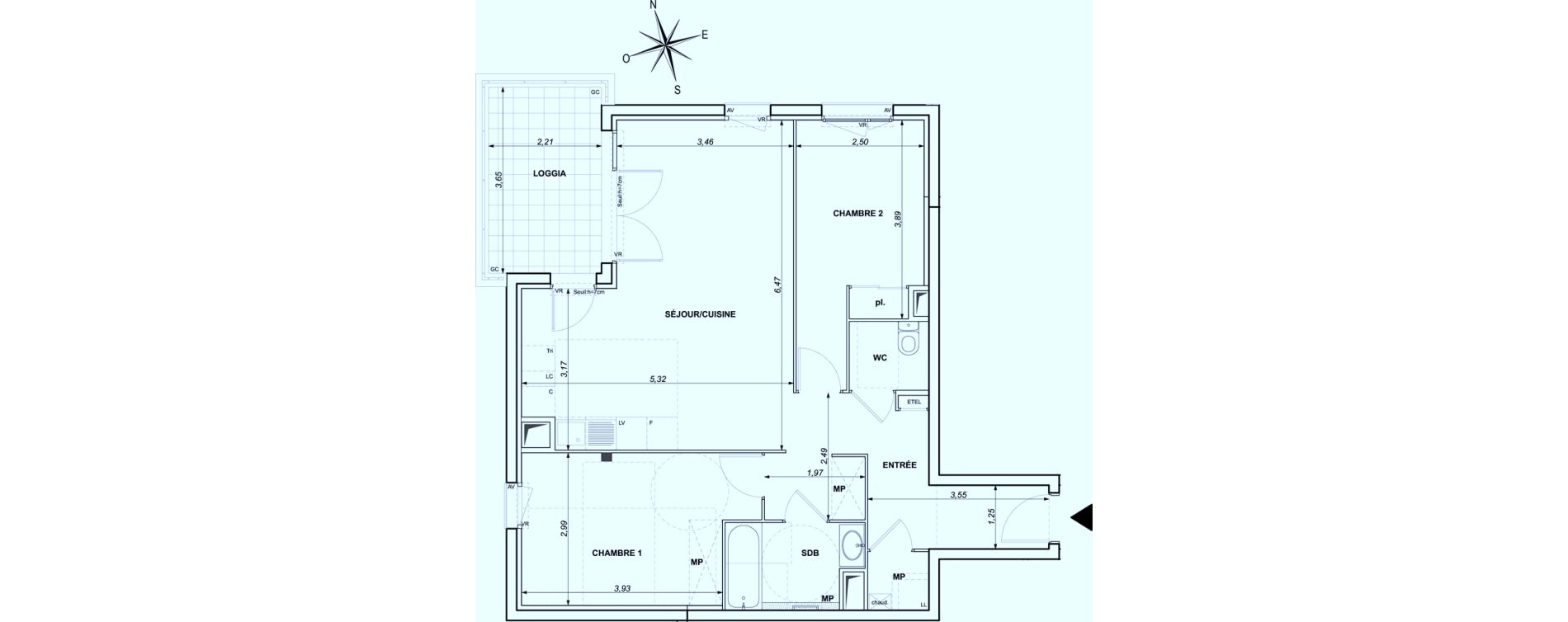 Appartement T3 de 69,81 m2 &agrave; Ollioules Centre