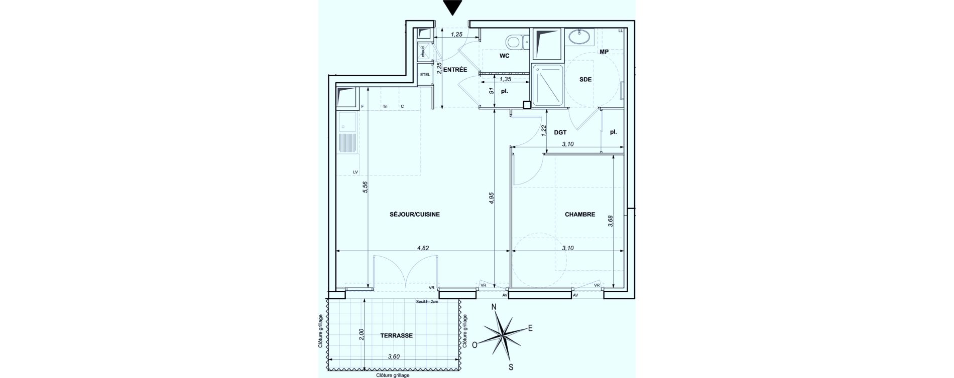 Appartement T2 de 50,82 m2 &agrave; Ollioules Centre