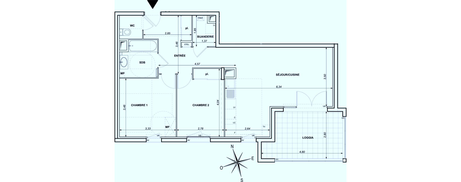 Appartement T3 de 67,86 m2 &agrave; Ollioules Centre
