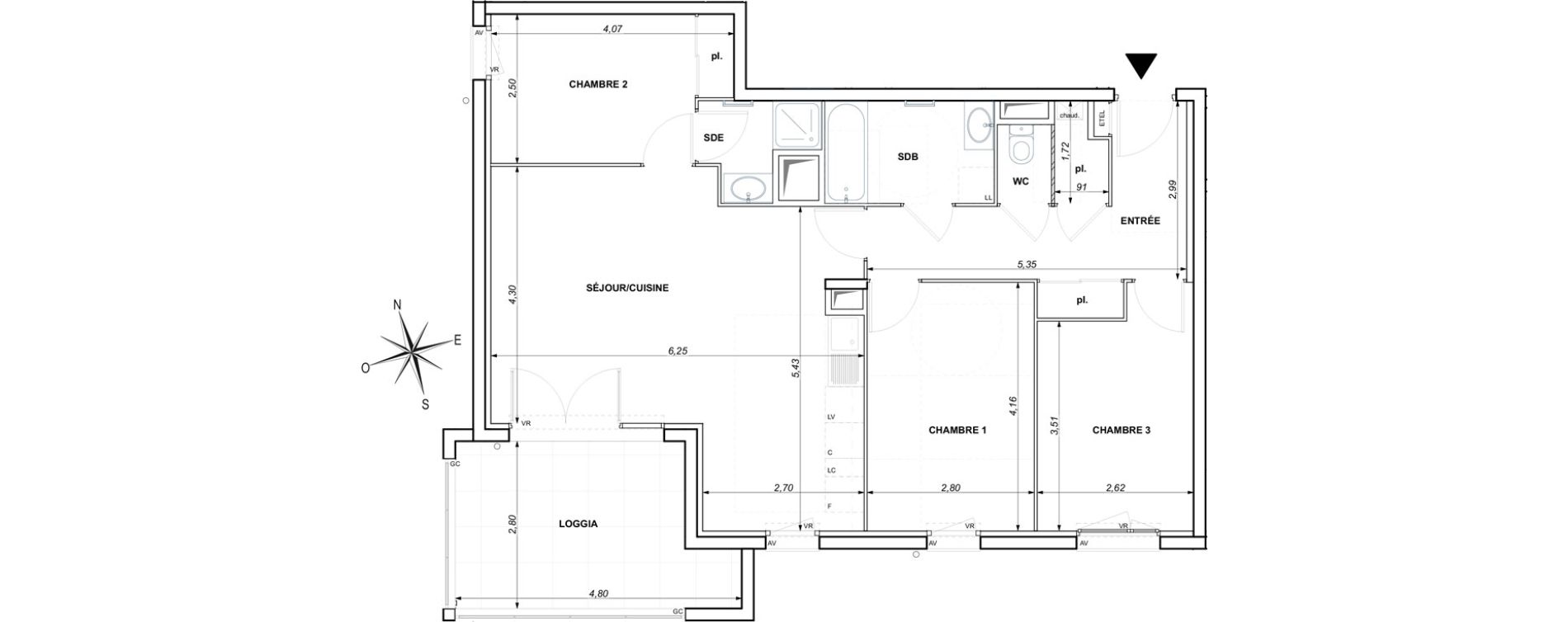 Appartement T4 de 80,26 m2 &agrave; Ollioules Centre
