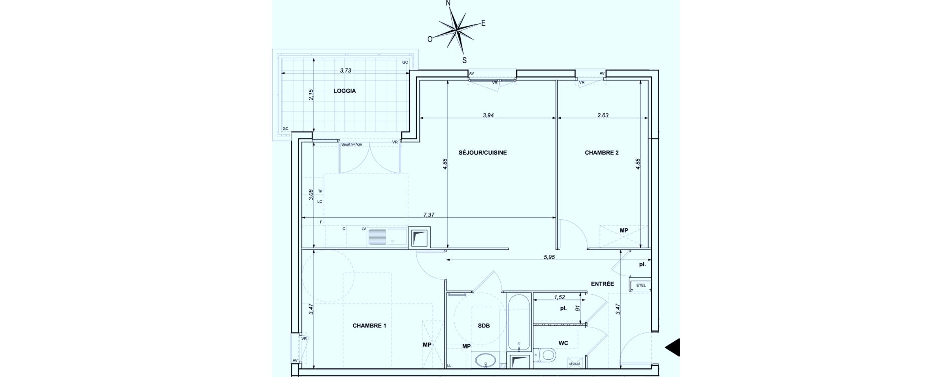 Appartement T3 de 76,18 m2 &agrave; Ollioules Centre