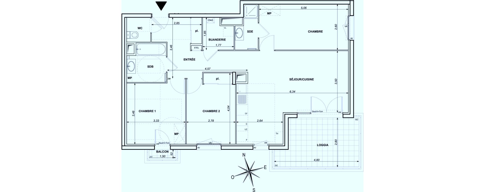 Appartement T4 de 84,44 m2 &agrave; Ollioules Centre