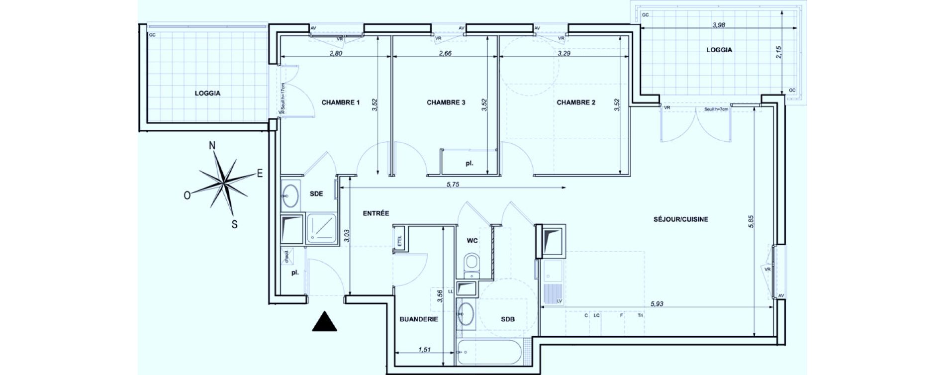 Appartement T4 de 85,52 m2 &agrave; Ollioules Centre