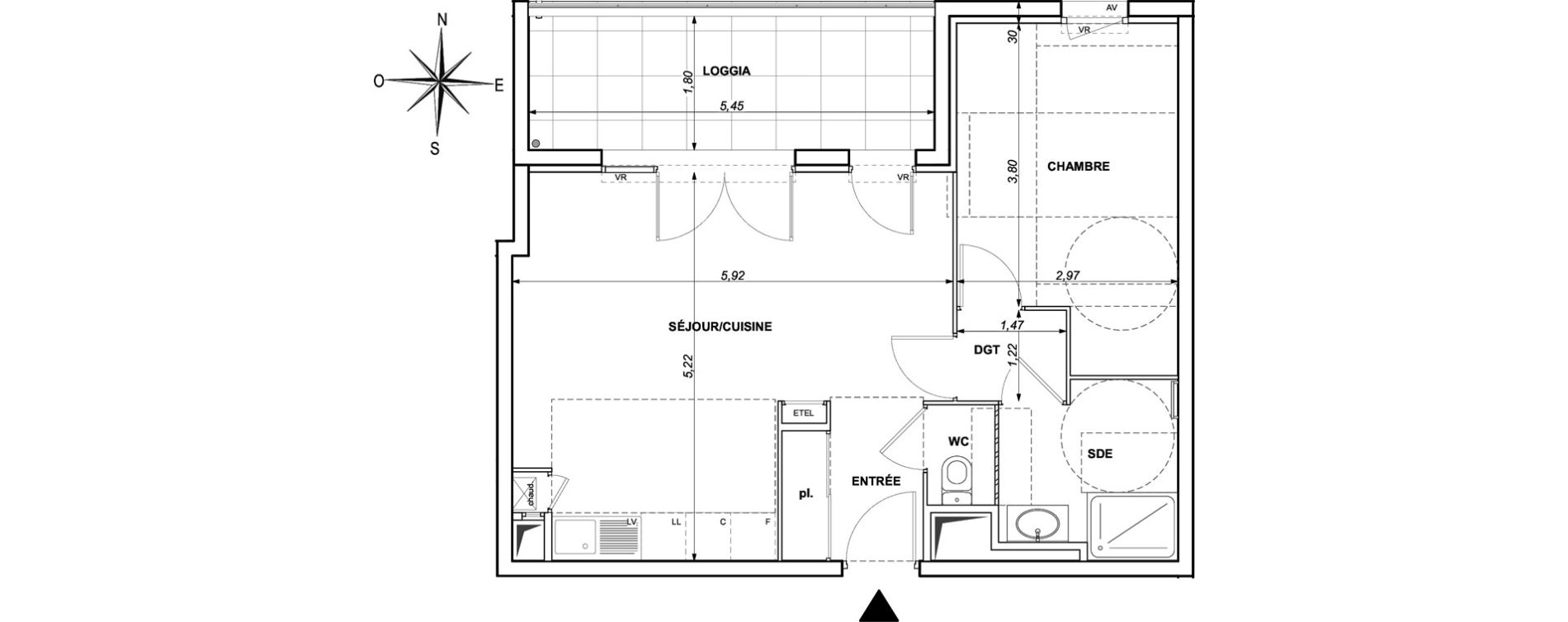 Appartement T2 de 49,86 m2 &agrave; Ollioules Centre