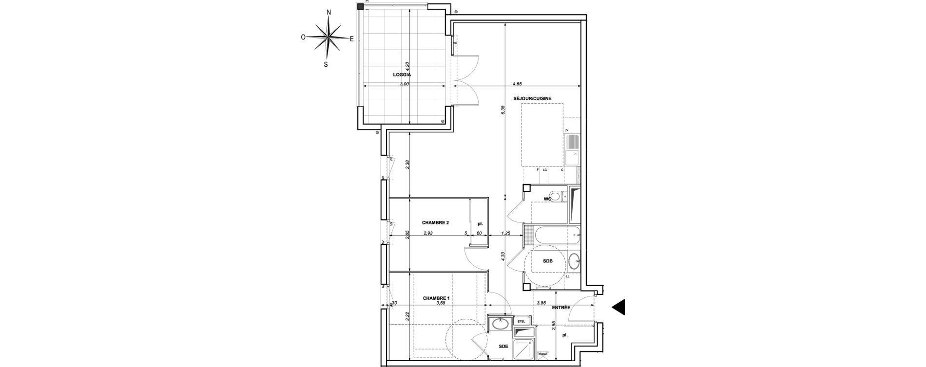 Appartement T3 de 74,84 m2 &agrave; Ollioules Centre
