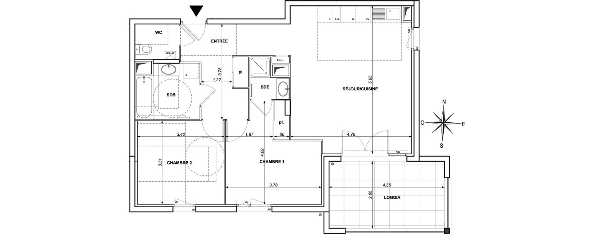 Appartement T3 de 70,74 m2 &agrave; Ollioules Centre