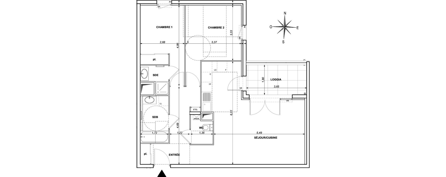 Appartement T3 de 70,48 m2 &agrave; Ollioules Centre