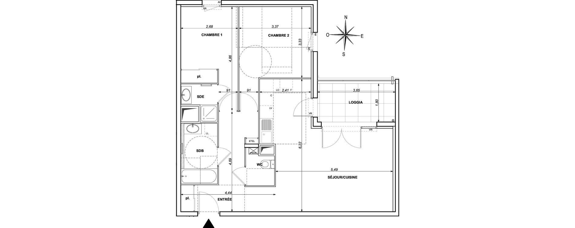 Appartement T3 de 70,48 m2 &agrave; Ollioules Centre