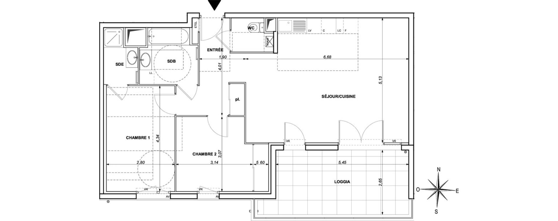 Appartement T3 de 72,78 m2 &agrave; Ollioules Centre