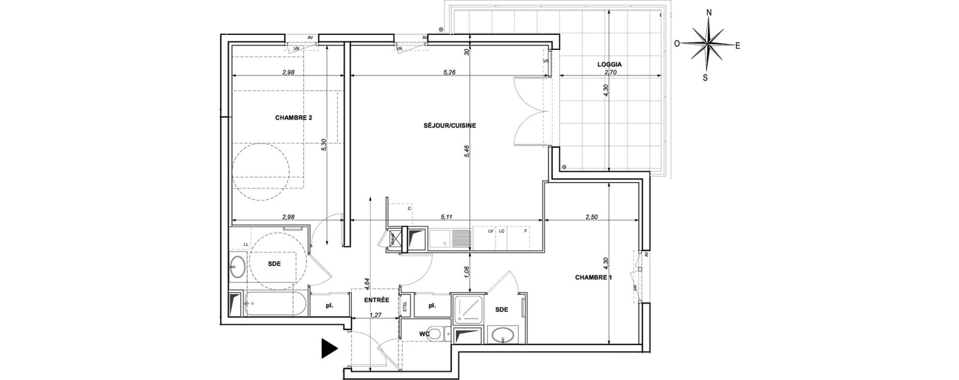 Appartement T3 de 73,44 m2 &agrave; Ollioules Centre