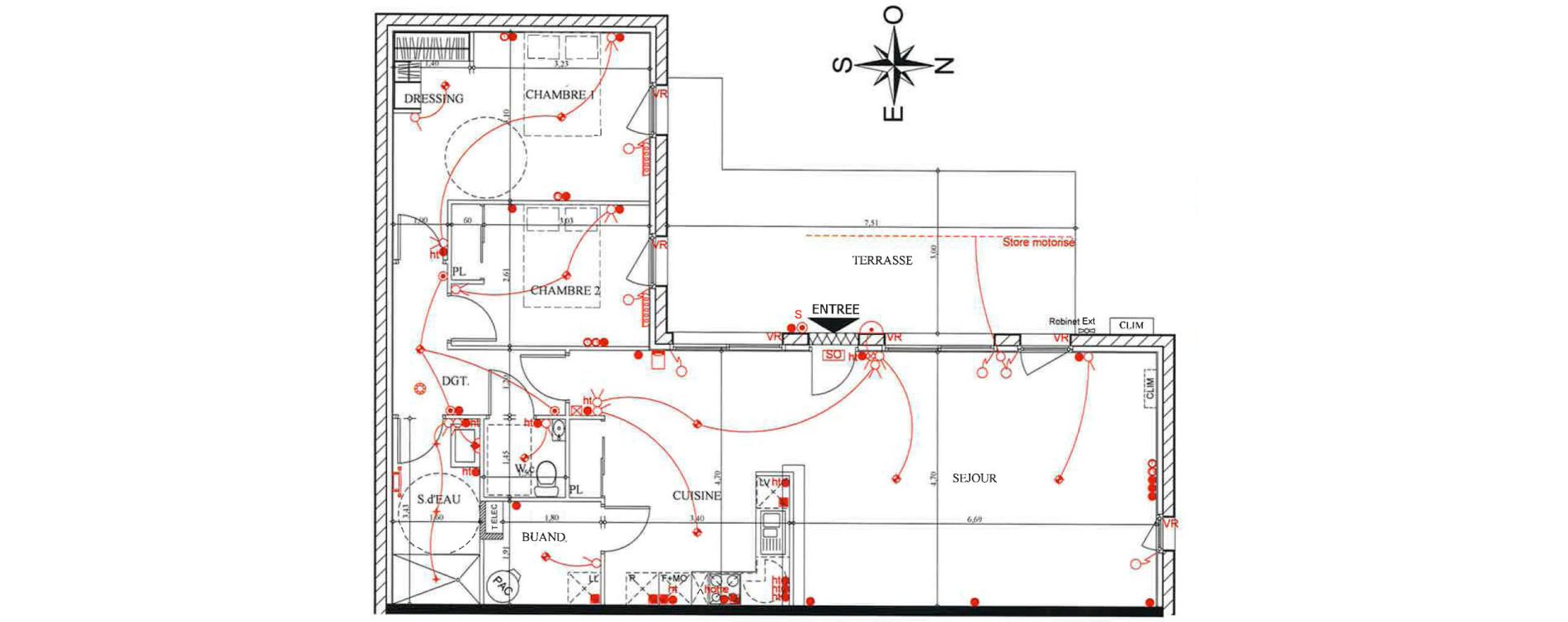 Appartement T3 de 91,12 m2 &agrave; Pourri&egrave;res Centre