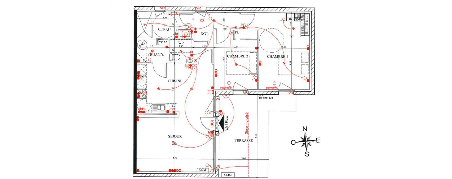 Appartement T3 de 71,14 m2 &agrave; Pourri&egrave;res Centre