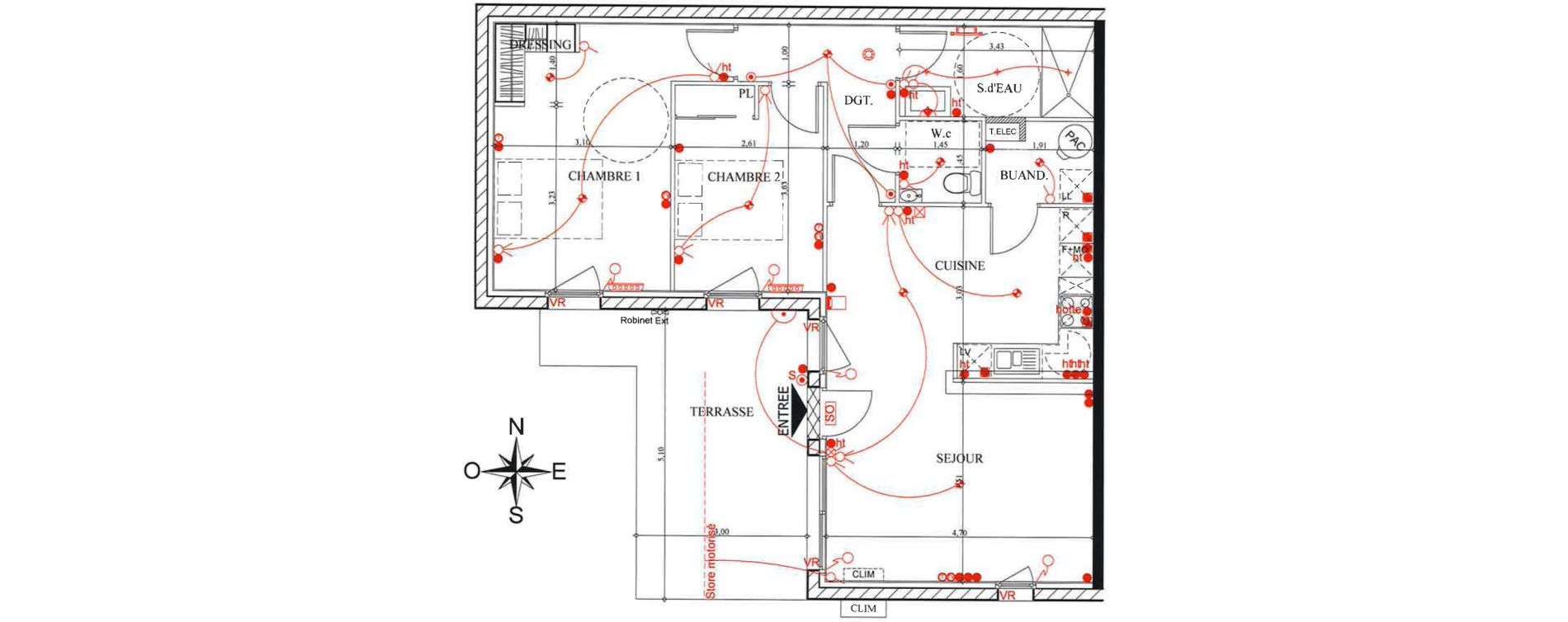 Appartement T3 de 71,14 m2 &agrave; Pourri&egrave;res Centre