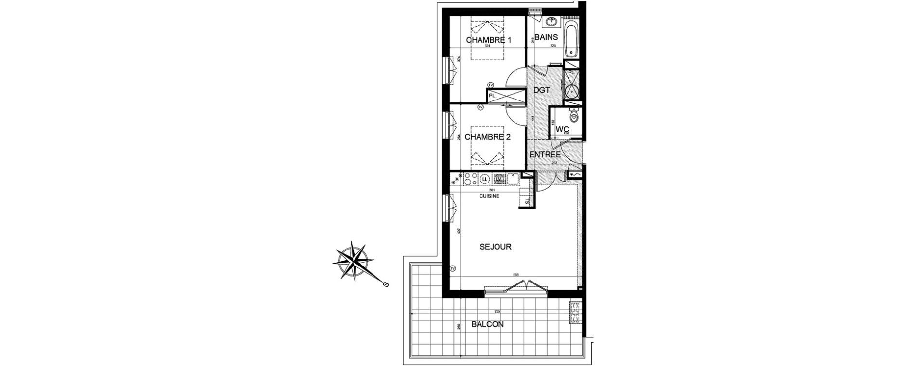 Appartement T3 de 63,86 m2 &agrave; Puget-Sur-Argens Centre