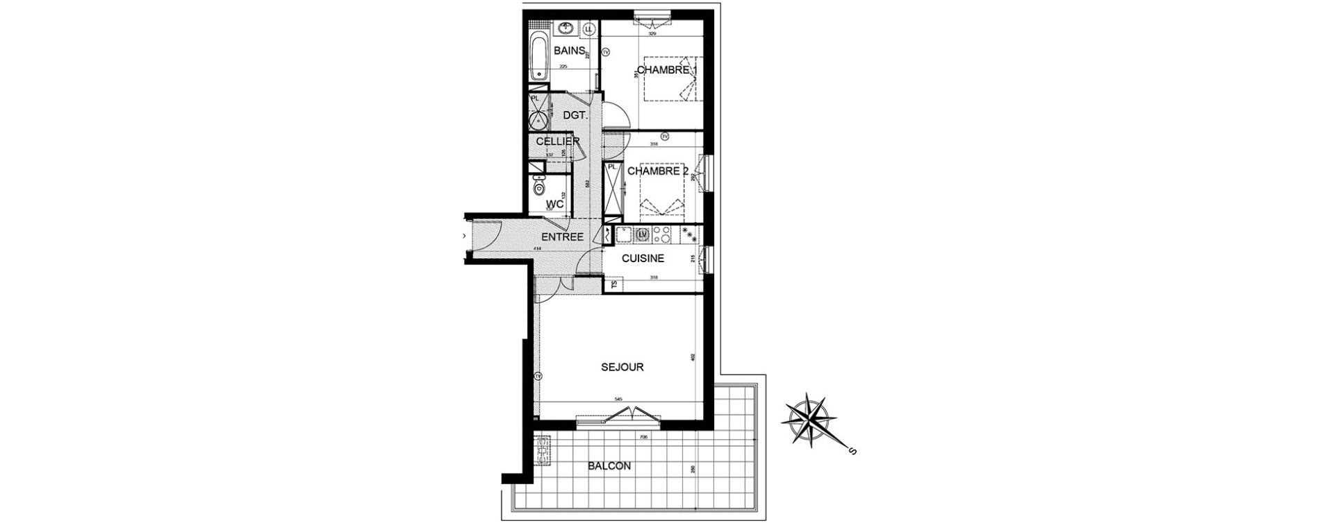 Appartement T3 de 70,38 m2 &agrave; Puget-Sur-Argens Centre