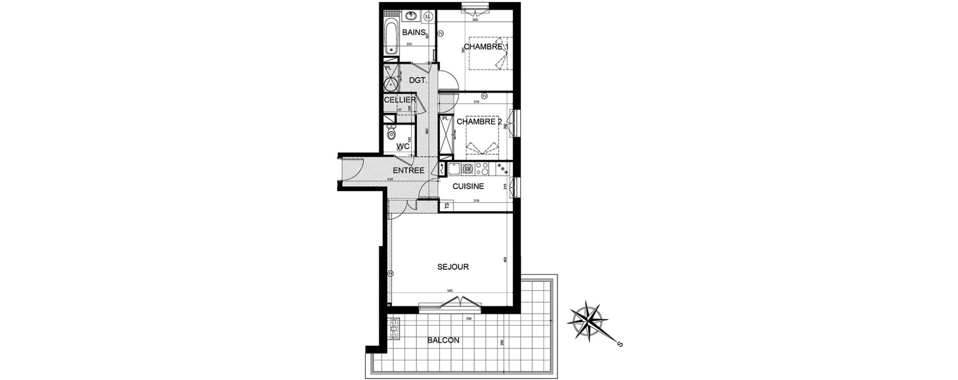 Appartement T3 de 70,38 m2 &agrave; Puget-Sur-Argens Centre