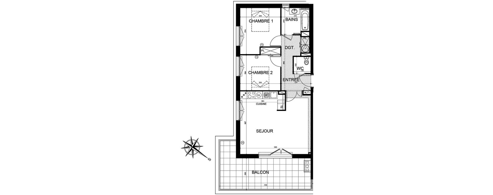 Appartement T3 de 63,86 m2 &agrave; Puget-Sur-Argens Centre