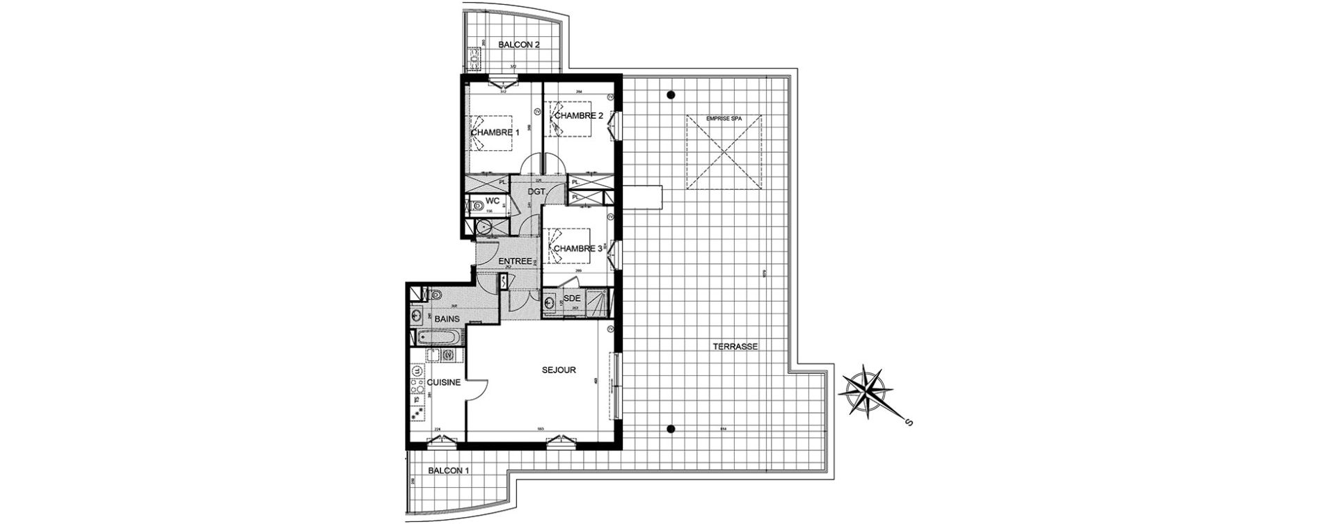 Appartement T4 de 95,59 m2 &agrave; Puget-Sur-Argens Centre