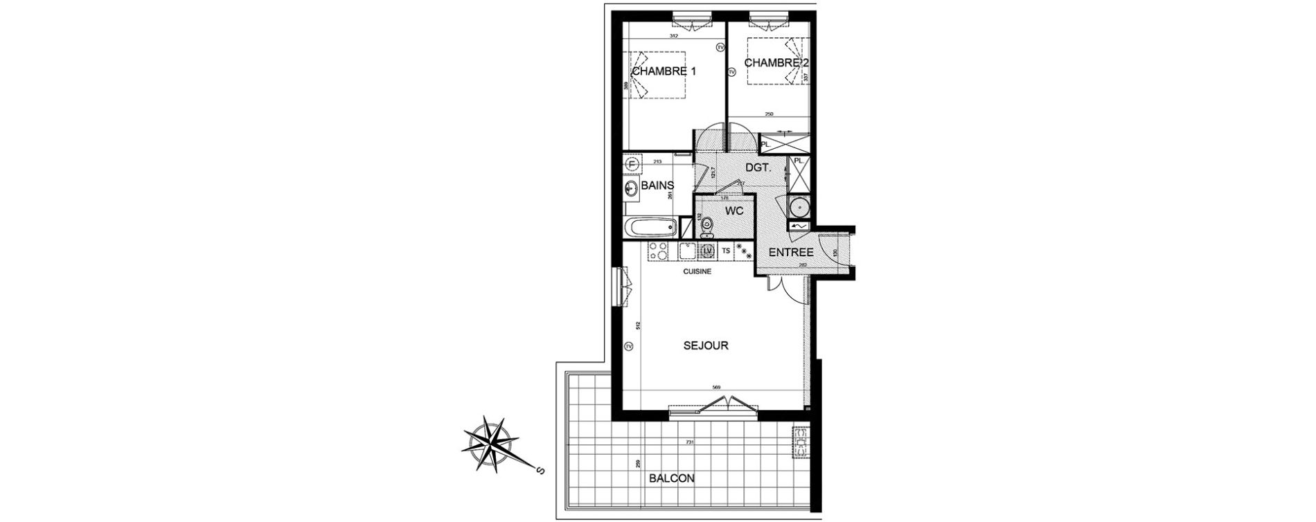 Appartement T3 de 66,16 m2 &agrave; Puget-Sur-Argens Centre