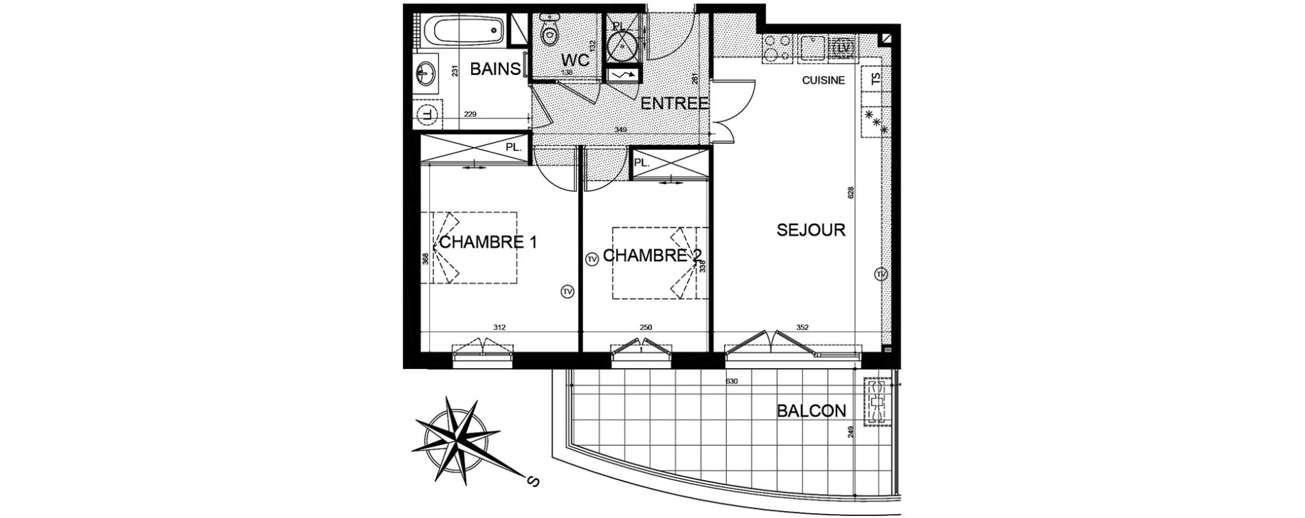 Appartement T3 de 59,04 m2 &agrave; Puget-Sur-Argens Centre