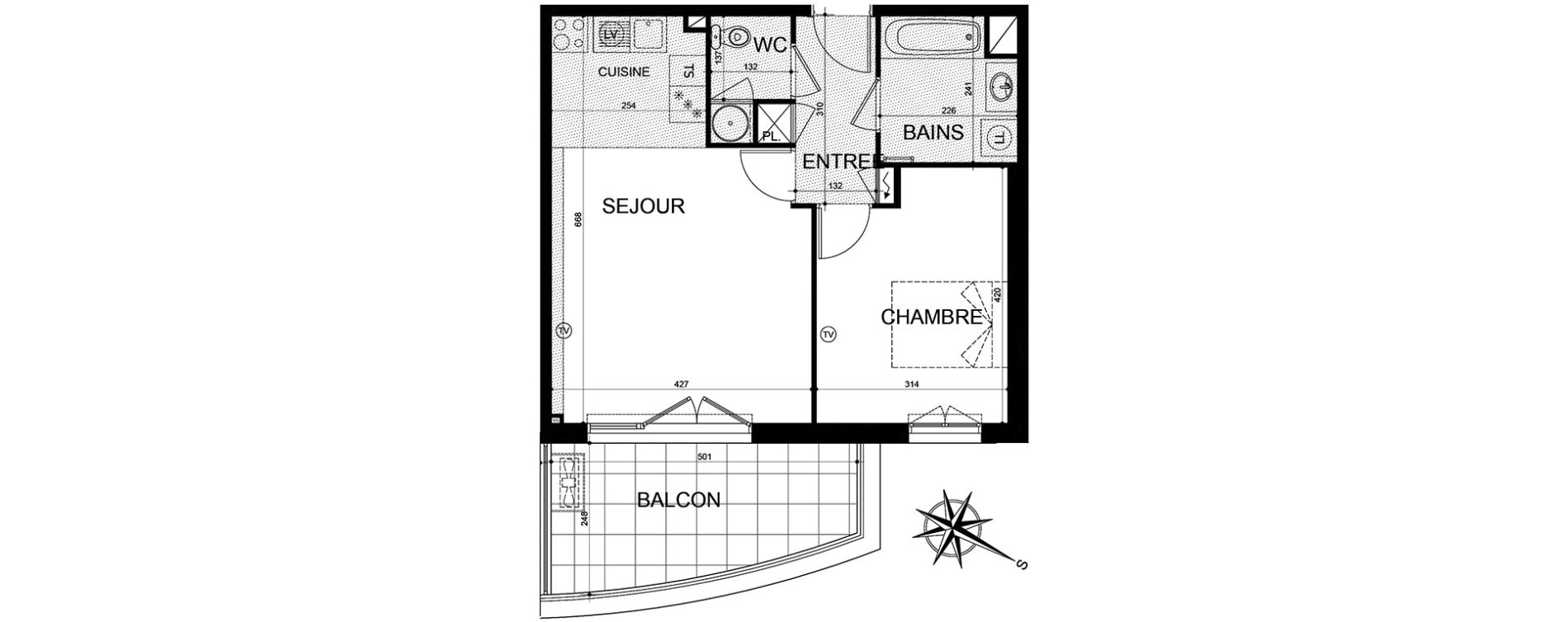 Appartement T2 de 48,40 m2 &agrave; Puget-Sur-Argens Centre