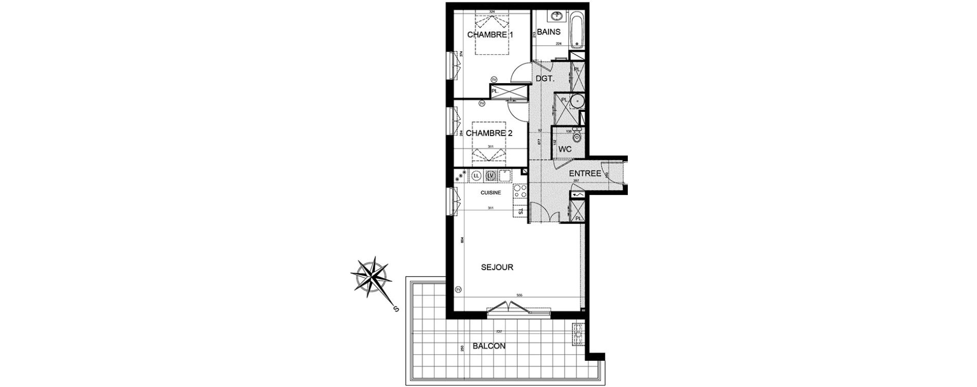 Appartement T3 de 70,23 m2 &agrave; Puget-Sur-Argens Centre