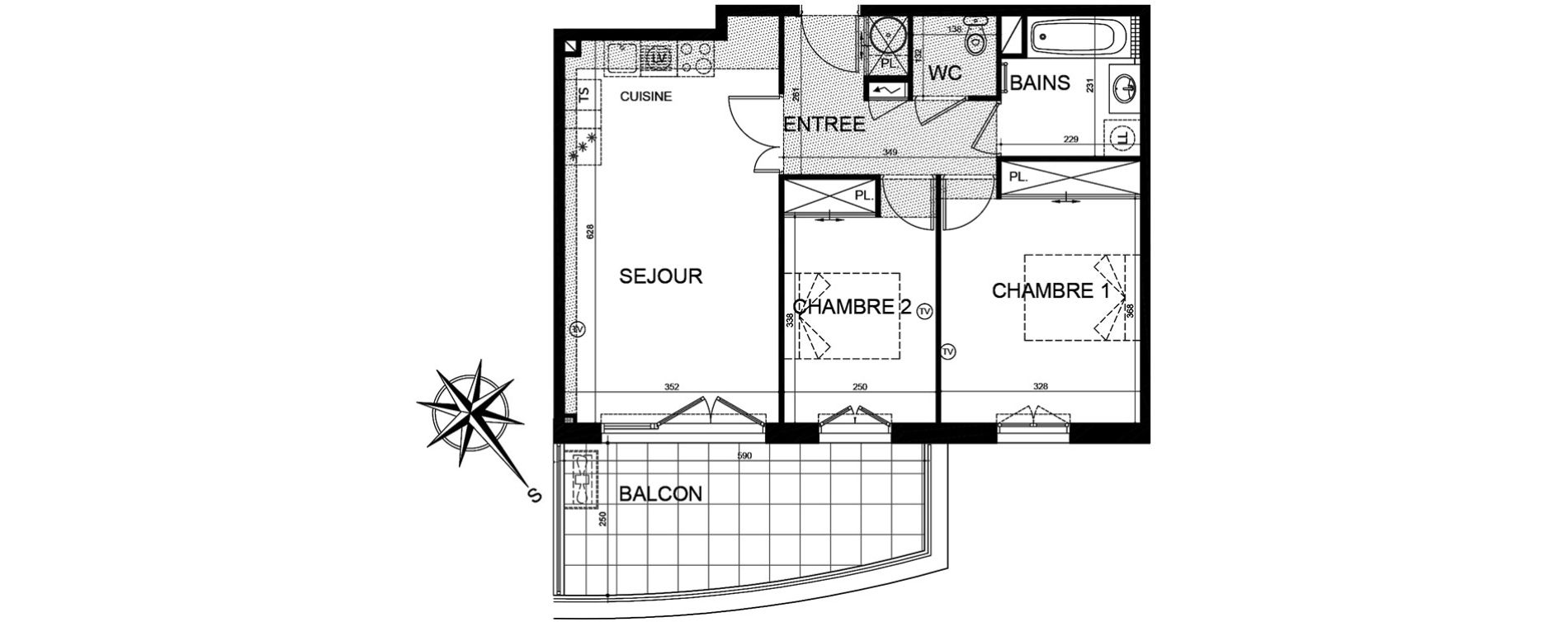 Appartement T3 de 59,72 m2 &agrave; Puget-Sur-Argens Centre