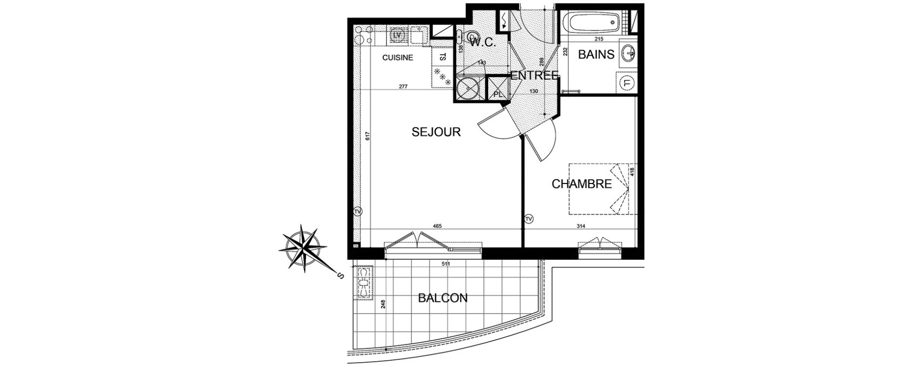 Appartement T2 de 48,41 m2 &agrave; Puget-Sur-Argens Centre